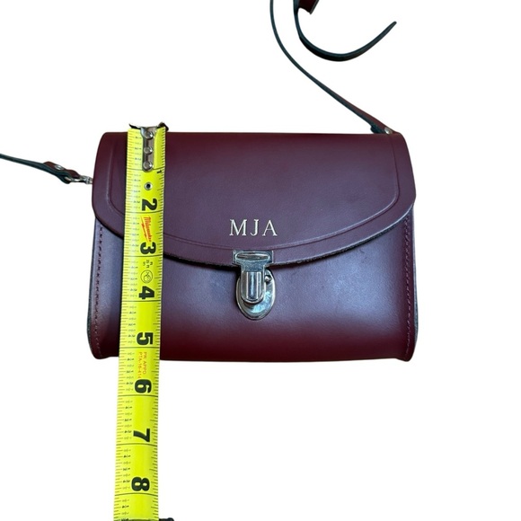 Cambridge Satchel|Women’s The Pushlock Leather Crossbody Bag Monogrammed( MJA) - Picture 11 of 13